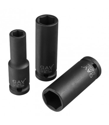 GAV 4356309 3/8" Uzun Havalı Lokma Ağır İş Altıköşe 9mm [H:63mm]