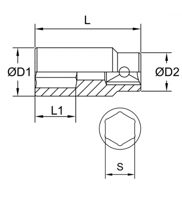 GAV 46529 3/4" Kısa Havalı Lokma Ağır İş Altıköşe 29mm [H:54mm]