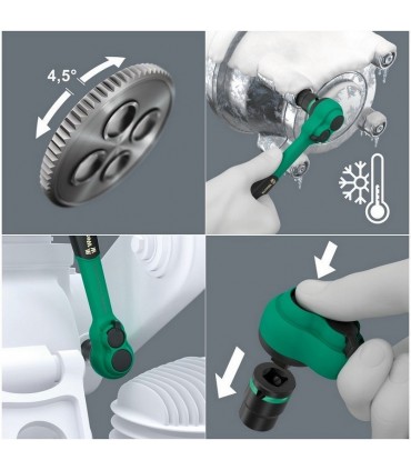 Wera 8100 SB12 Zyklop Comfort 3/8" Cırcır Lokma Set 16P 05005530001
